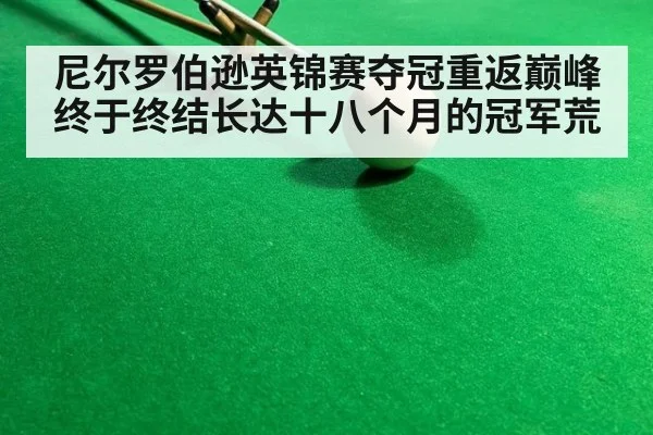尼尔罗伯逊英锦赛夺冠重返巅峰终于终结长达十八个月的冠军荒